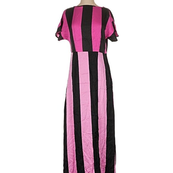 NWT black & pink stripe maxi dress, designer line for Target, size 6 - Picture 1 of 8